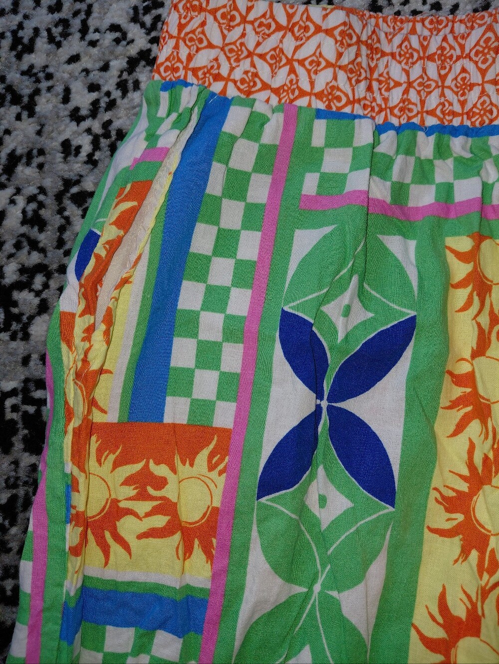 Christian Siriano New York Patchwork Wide Leg Pants Medium | Colorful Boho CC - Picture 6 of 10